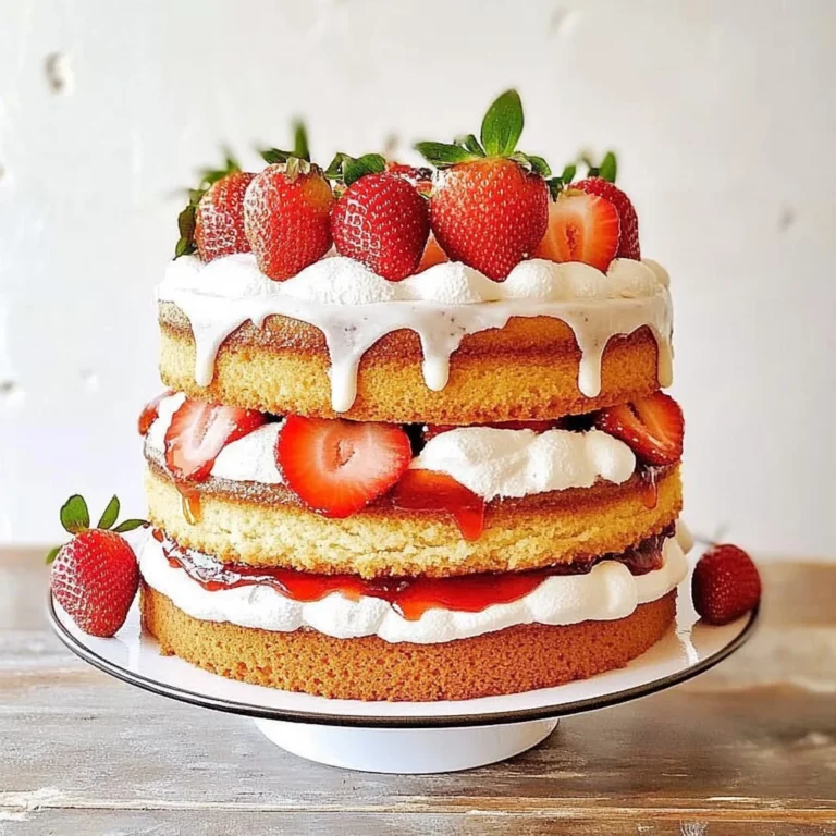 Strawberry Shortcake Layer Cake with Sponge Cake: Dreamy ...
