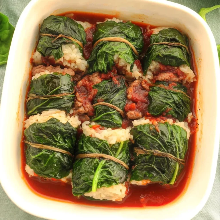 Swiss Chard Rolls with Rice and Beef: Flavorful Delight