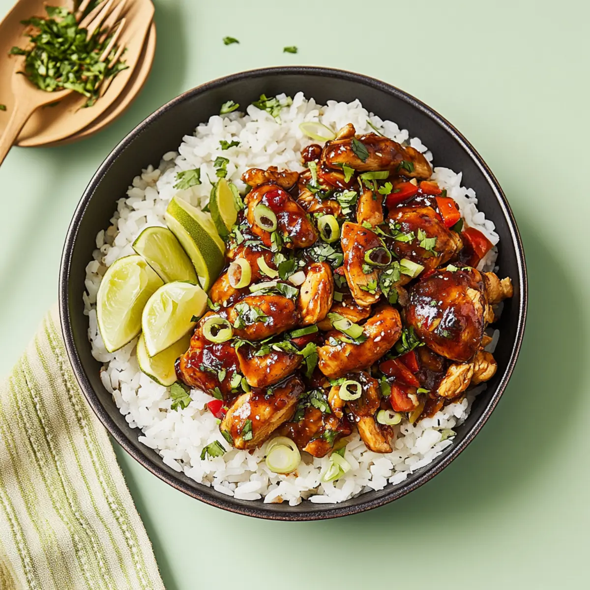Sweet Chili Chicken Rice Bowls with Chicken Thighs