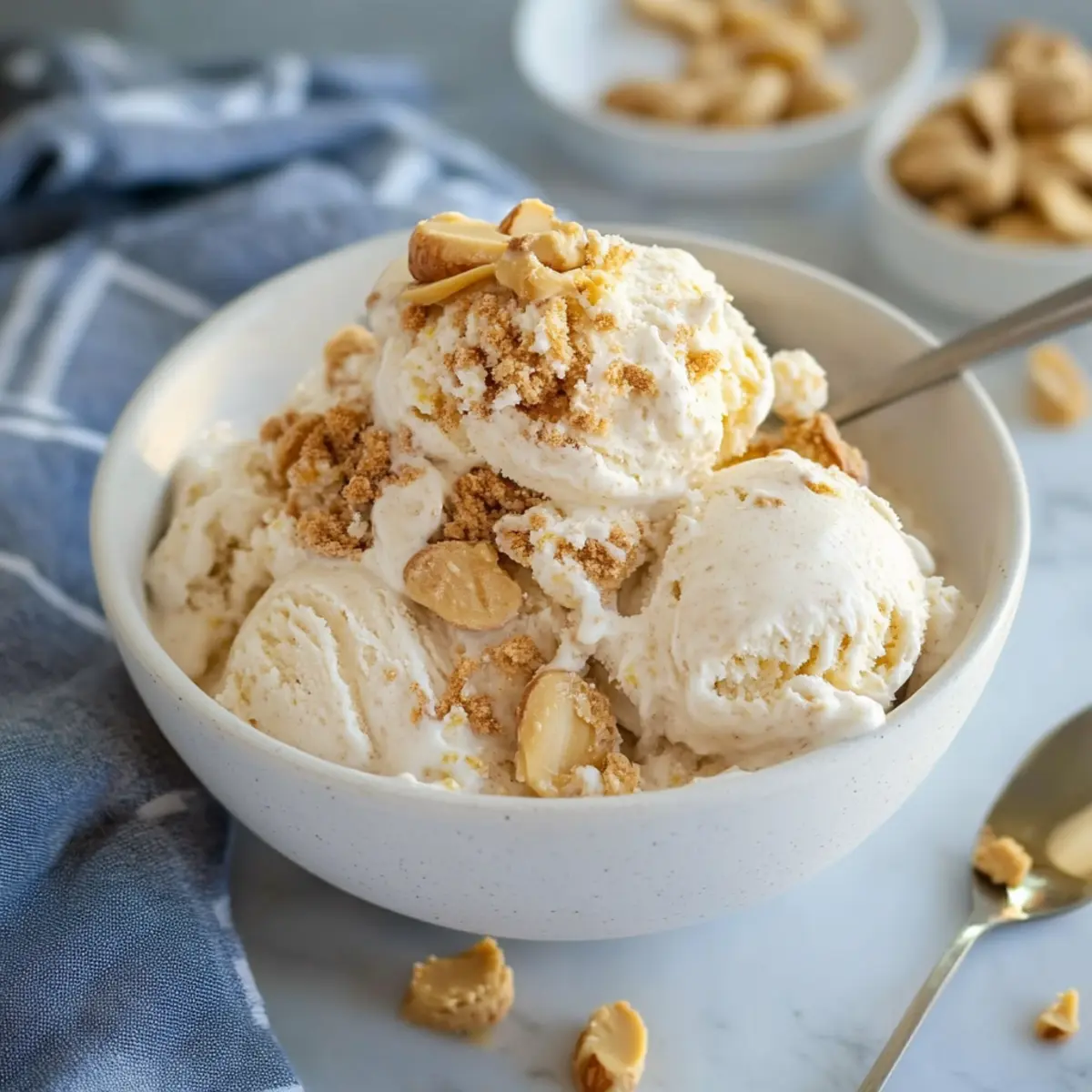 Peanut butter ice cream with cottage cheese