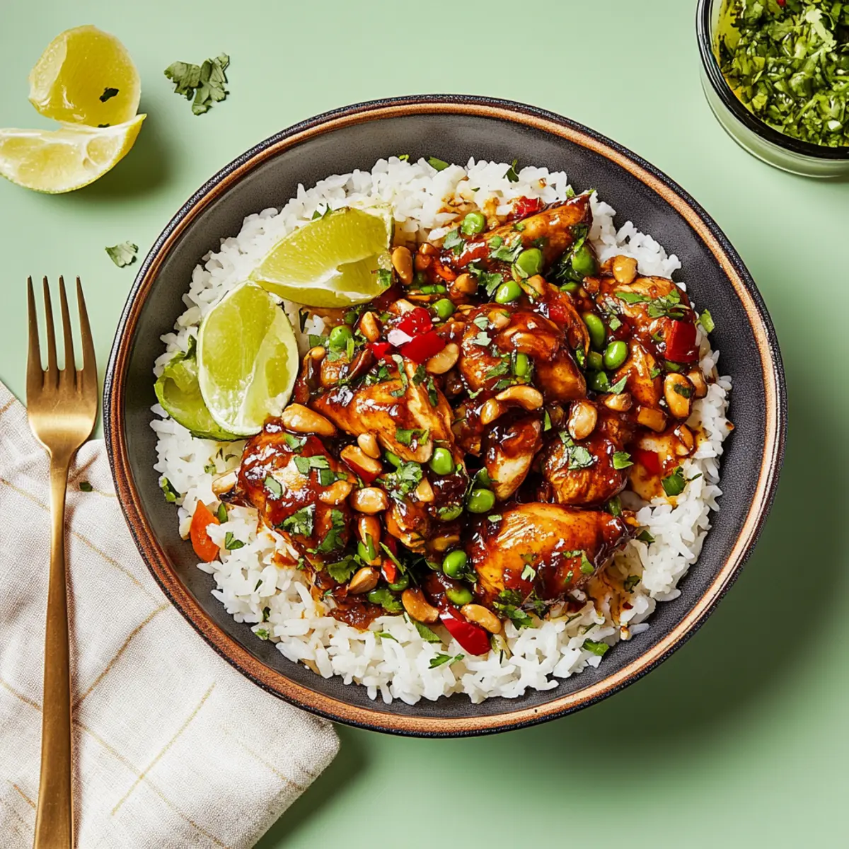Sweet Chili Chicken Rice Bowls with Chicken Thighs