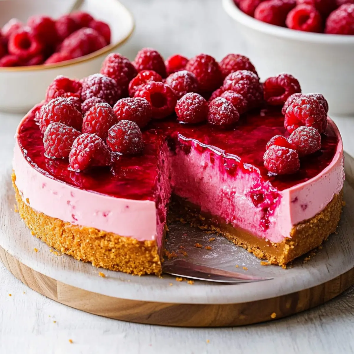Baked Raspberry Cheesecake