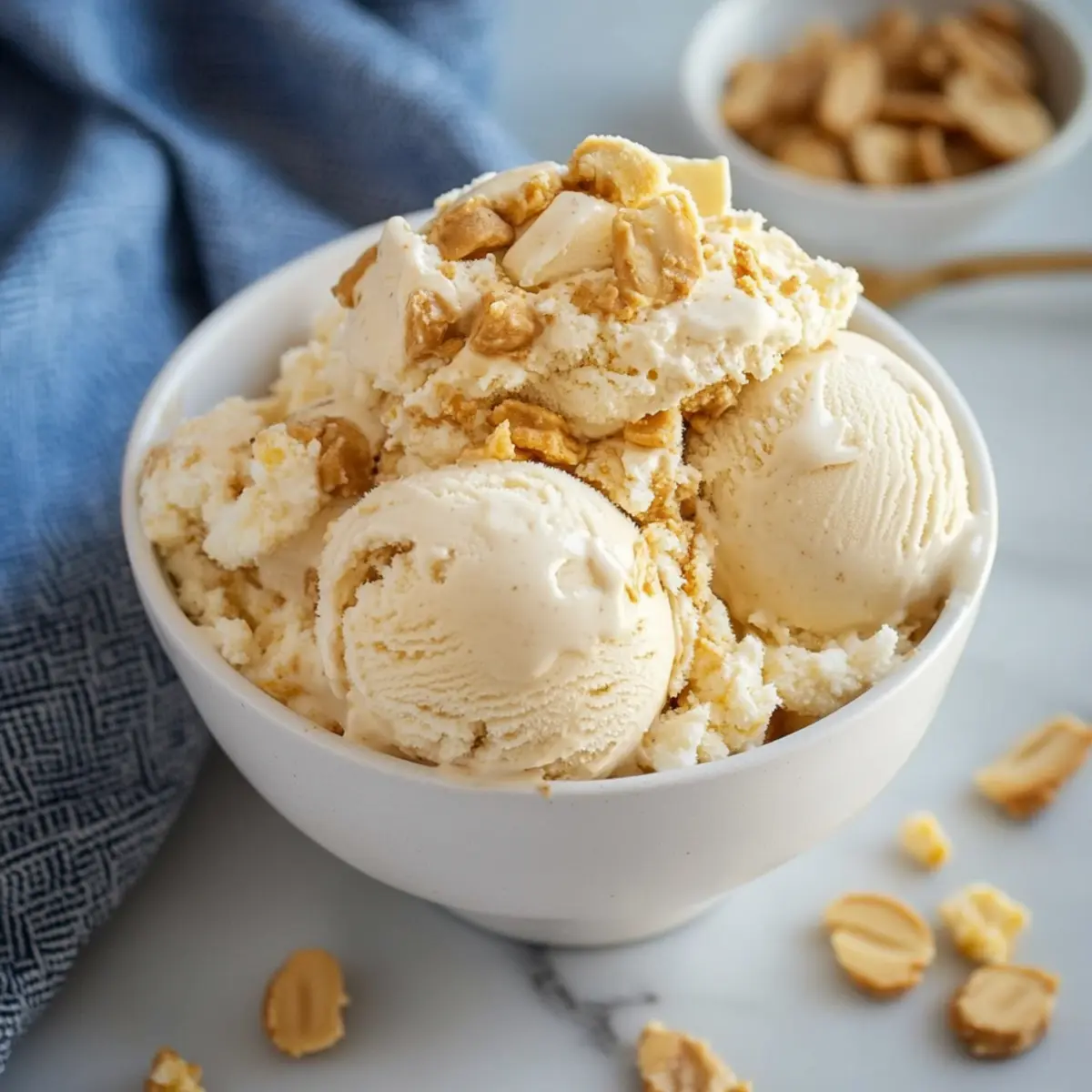 Peanut butter ice cream with cottage cheese