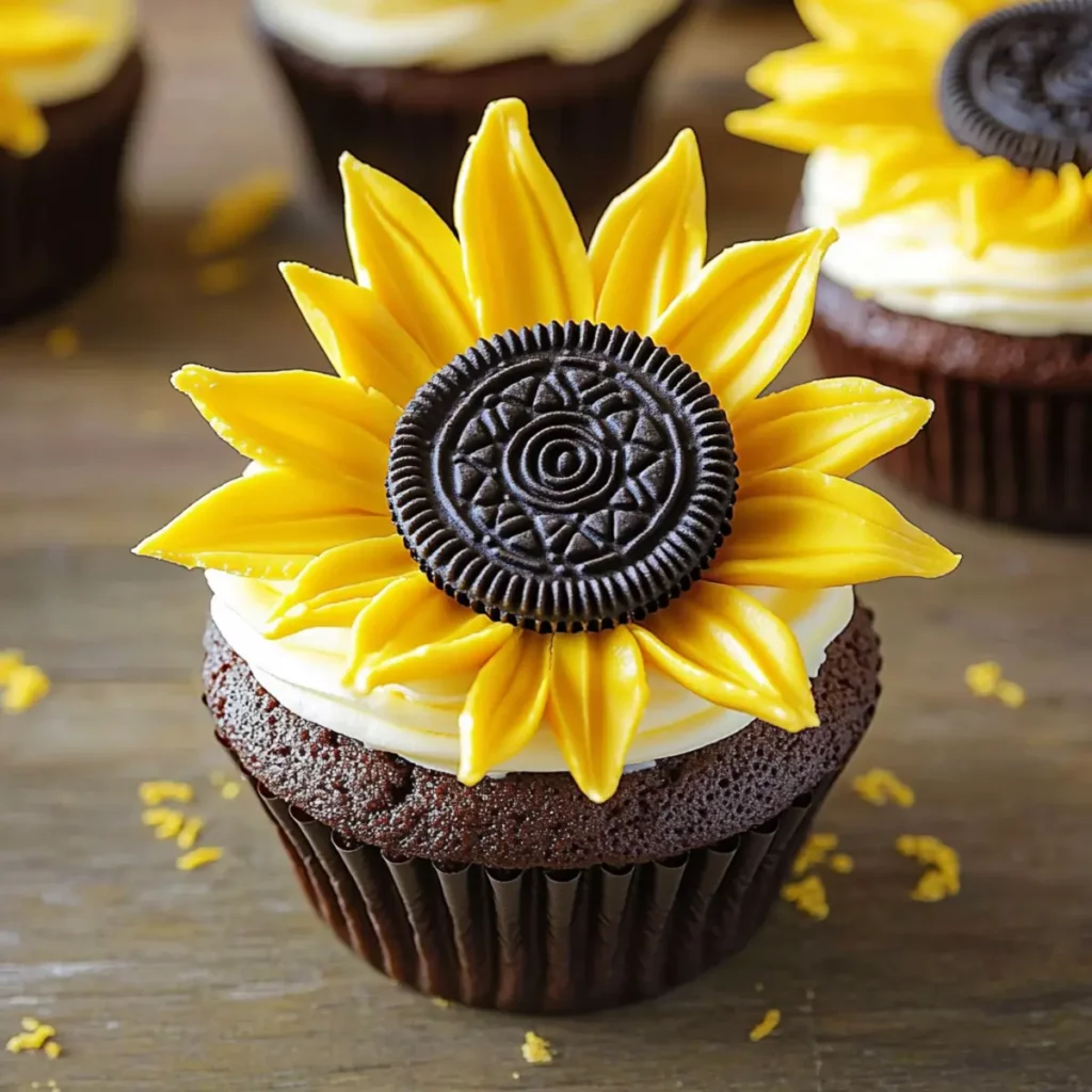 Oreo Sunflower Cupcakes