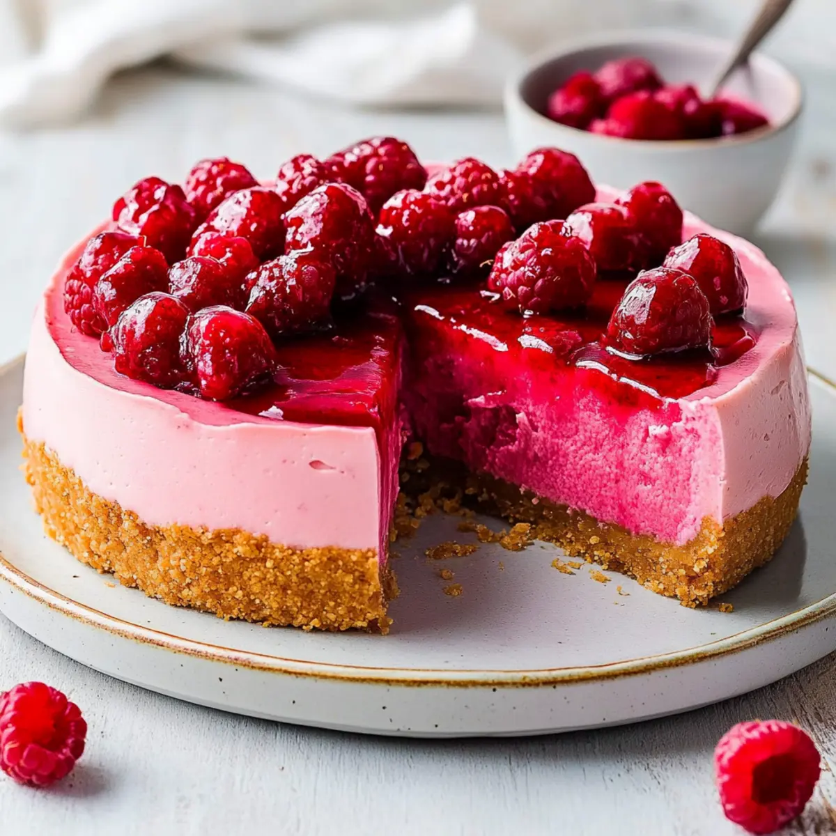 Baked Raspberry Cheesecake