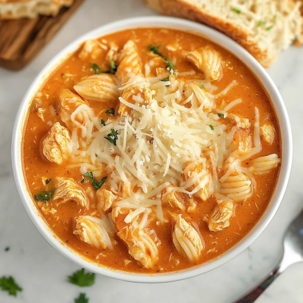 Crockpot Chicken Parmesan Soup