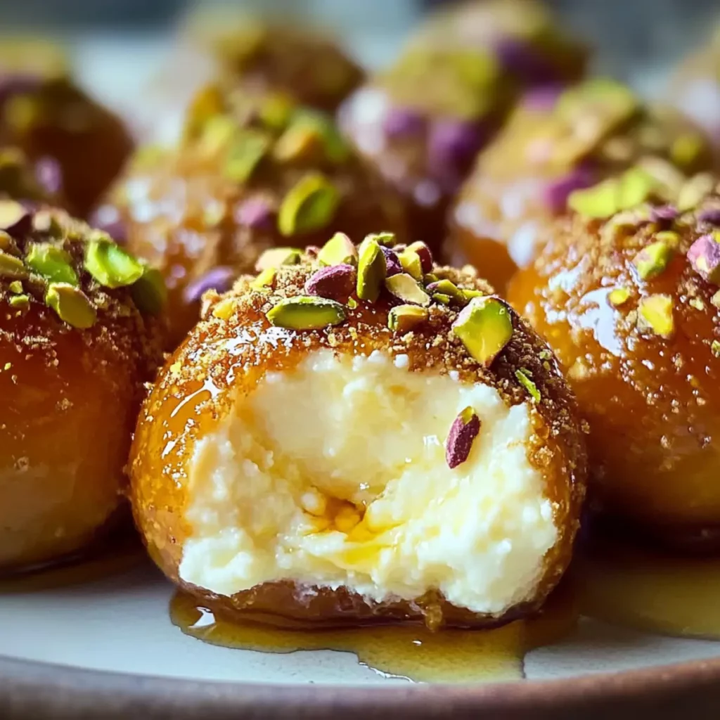 Ricotta Pistachio Honey Bites