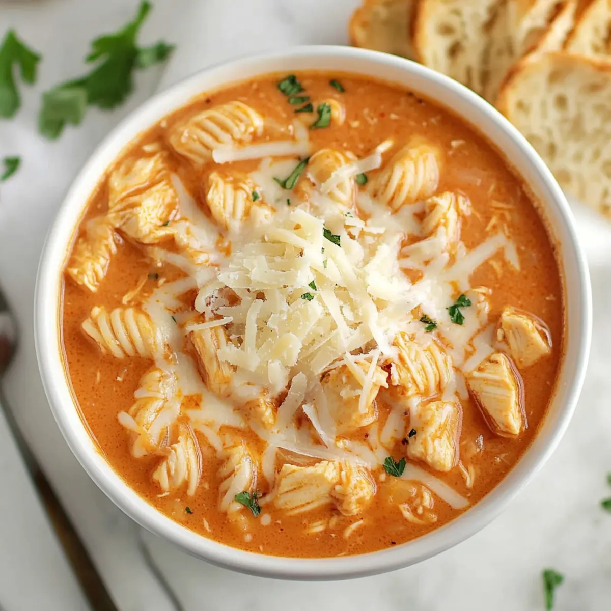 Crockpot Chicken Parmesan Soup