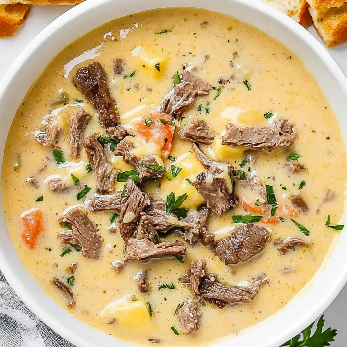 Creamy Philly Cheesesteak Soup