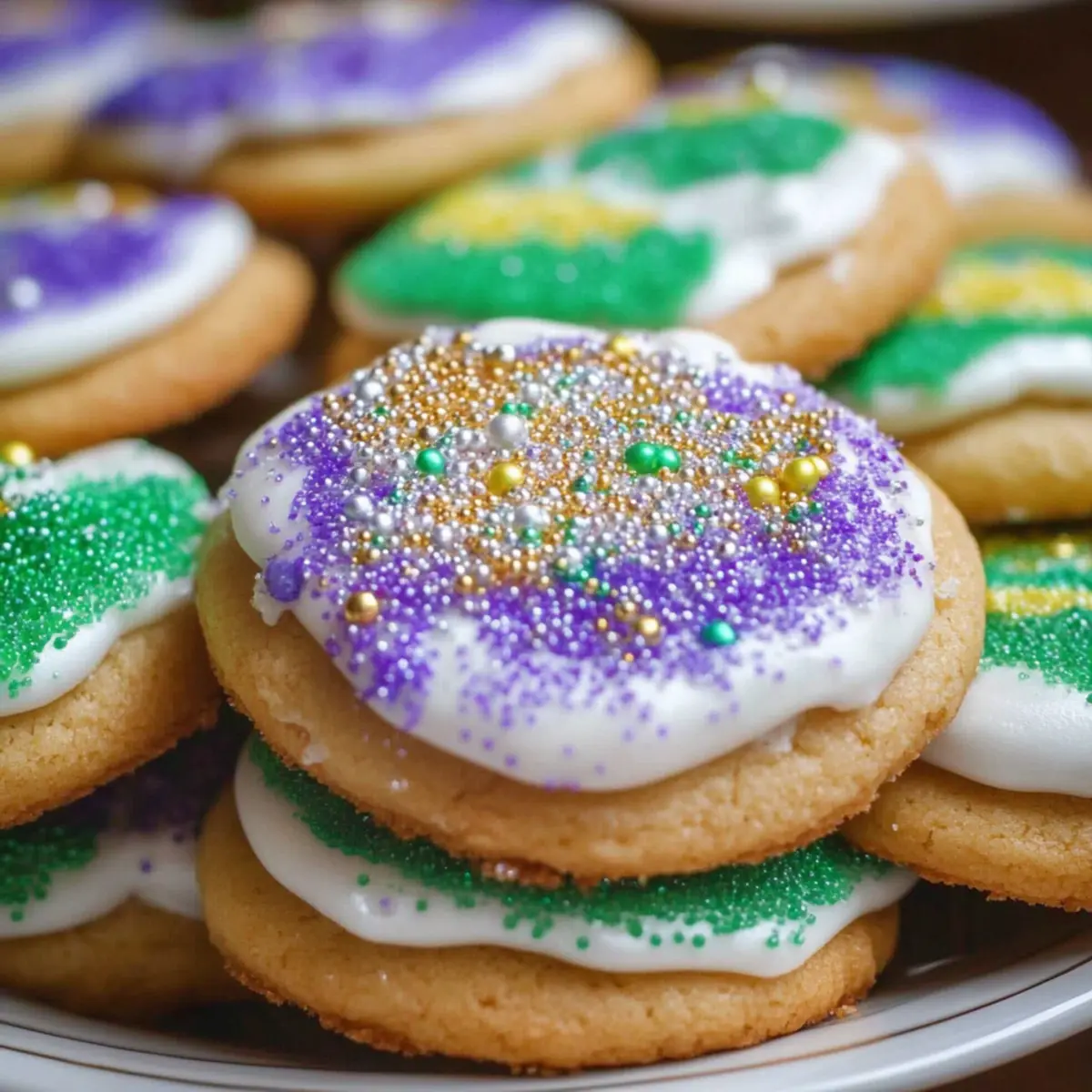 Mardi Gras King Cake Cookies