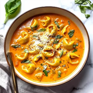 Parmesan Tomato Tortellini Soup