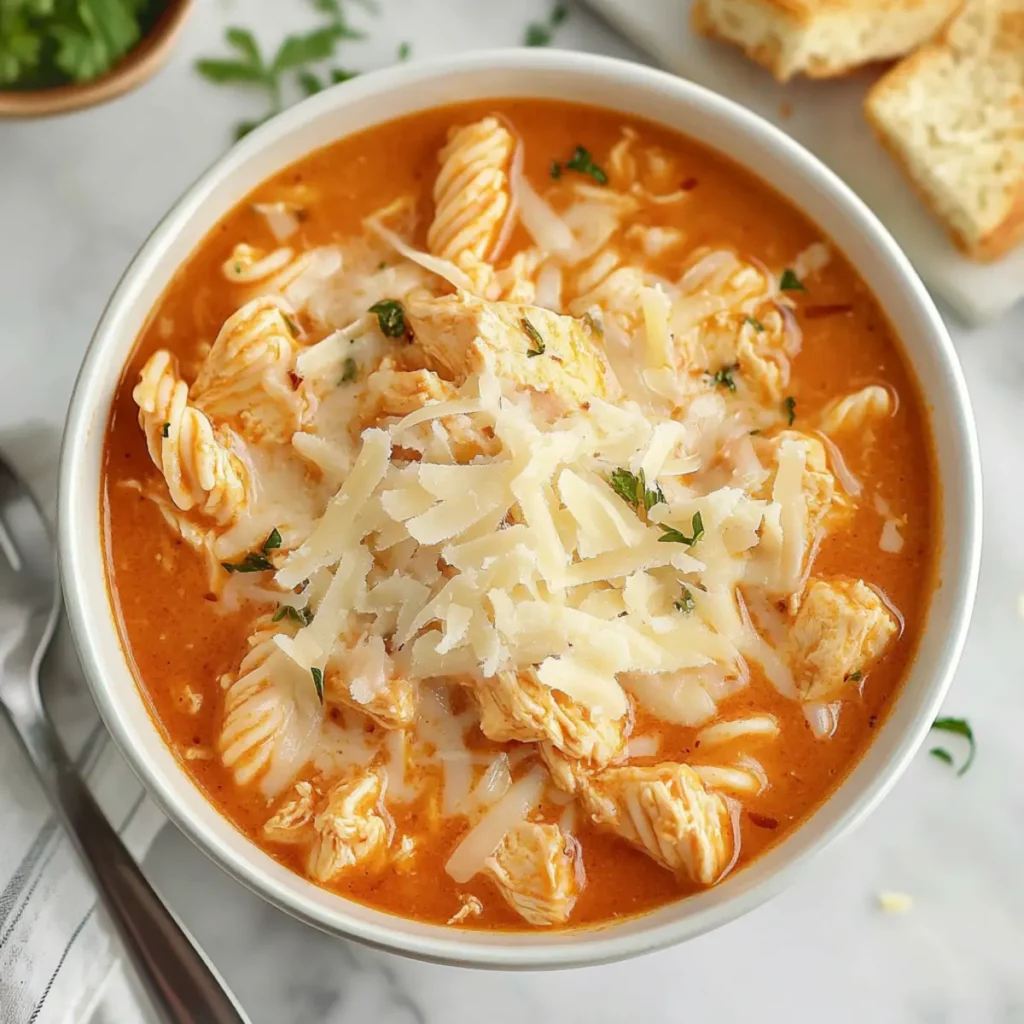 Crockpot Chicken Parmesan Soup