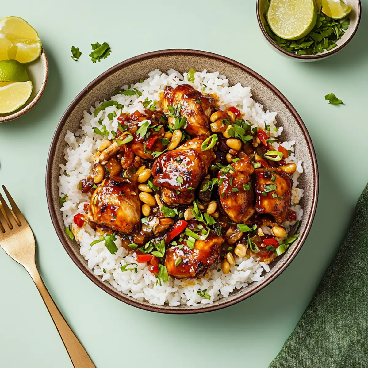 Sweet Chili Chicken Rice Bowls with Chicken Thighs