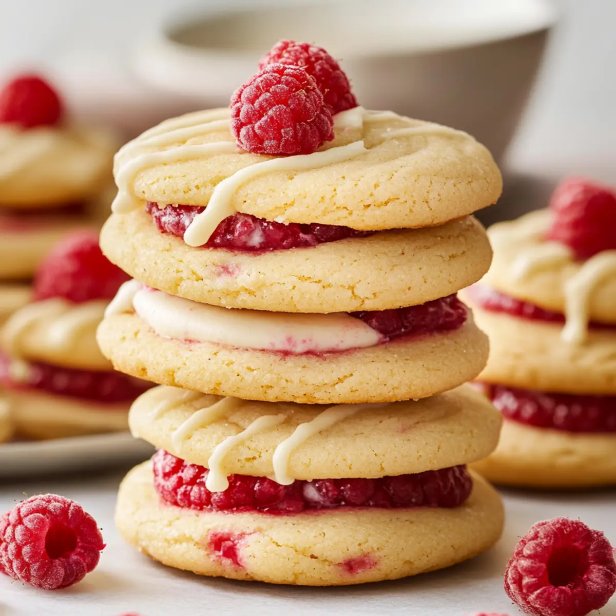 Fresh Raspberries & Crème Cookies
