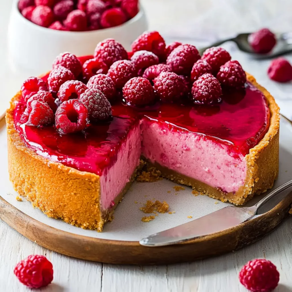 Baked Raspberry Cheesecake