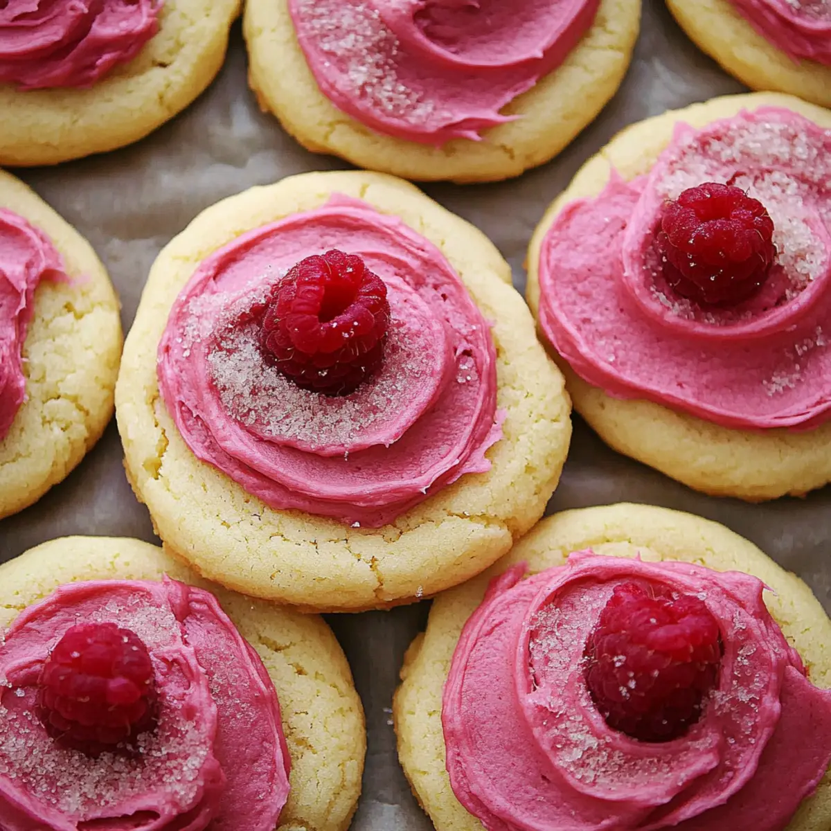 Lemon Sugar Cookies with Raspberry Buttercream