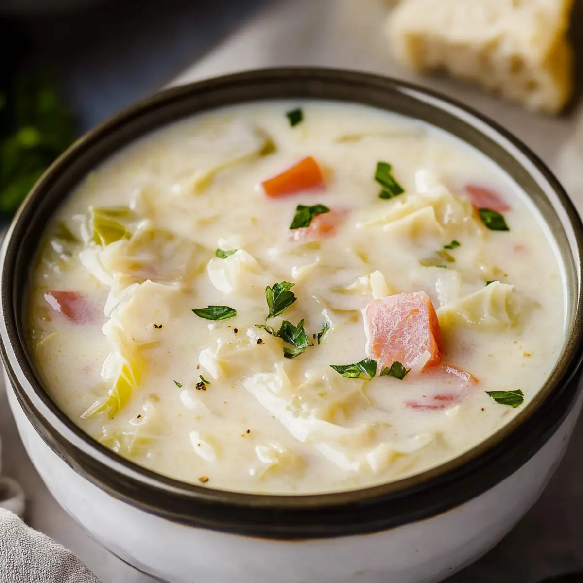 Southern-style creamy cabbage soup
