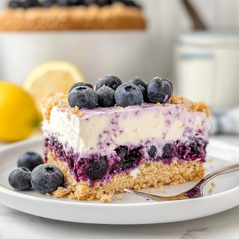 No-Bake Lemon Blueberry Cream Cake: Refreshingly Delightful