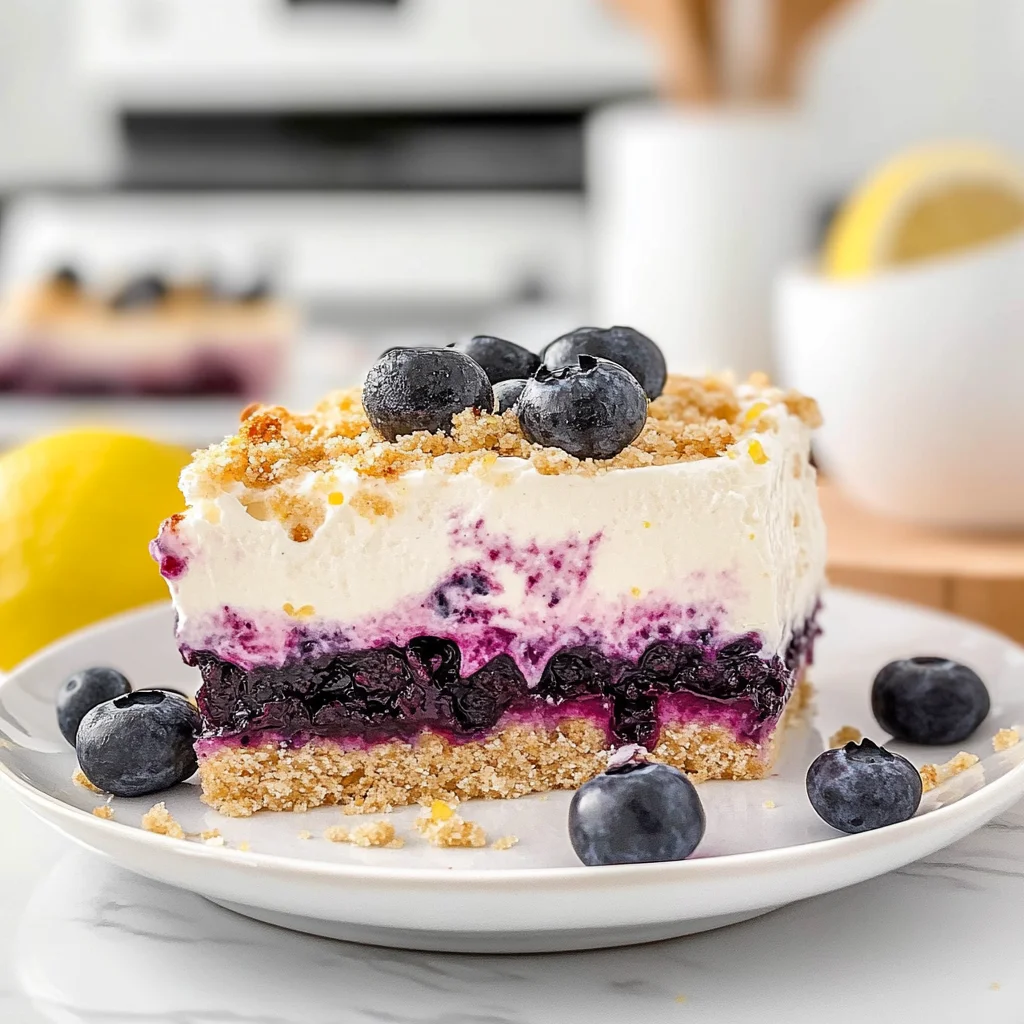No-Bake Lemon Blueberry Cream Cake: Refreshingly Delightful